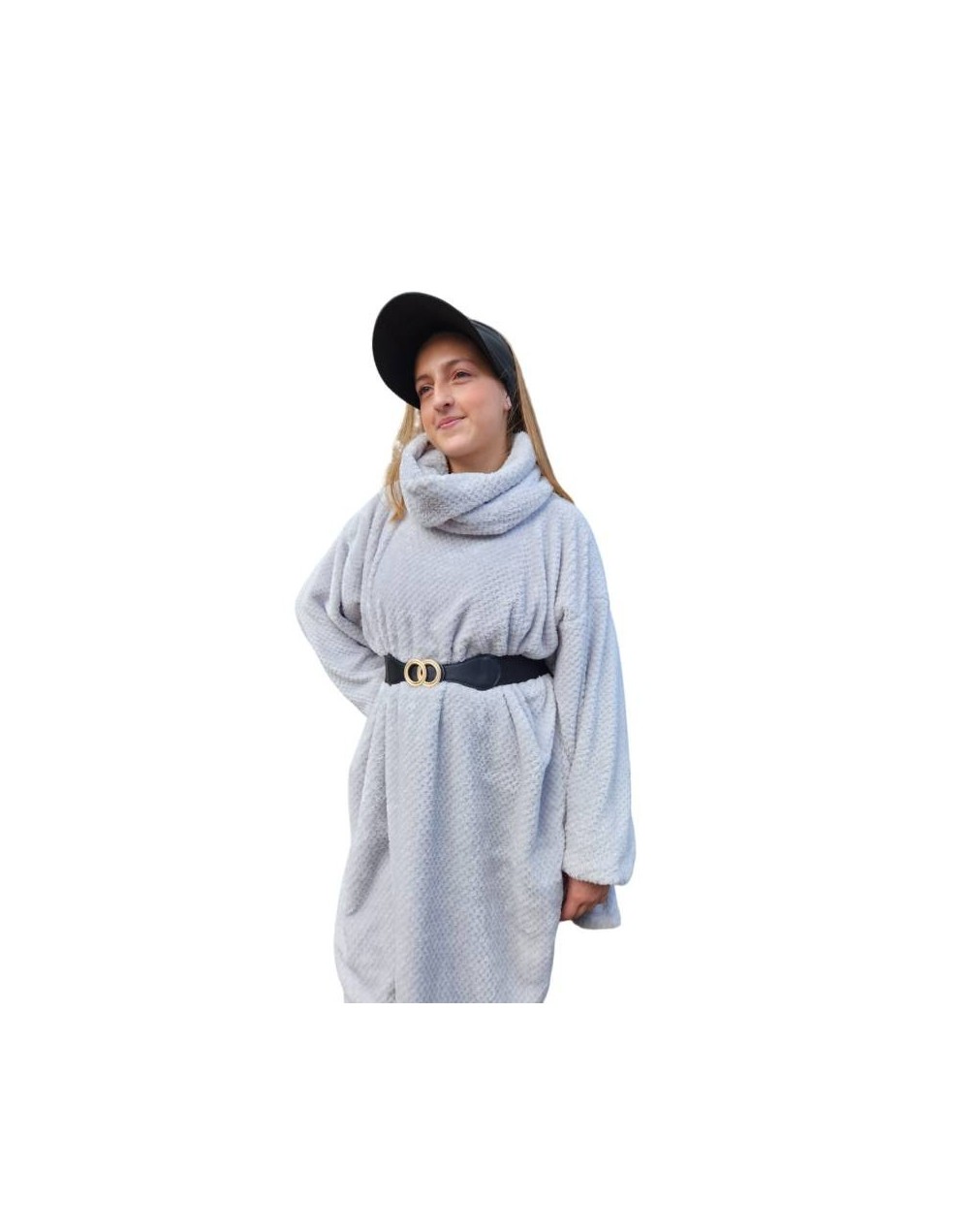 Ruana con manga gris
