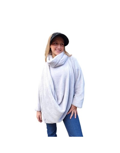 Ruana con manga gris