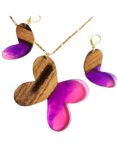Conjunto mariposas magenta 