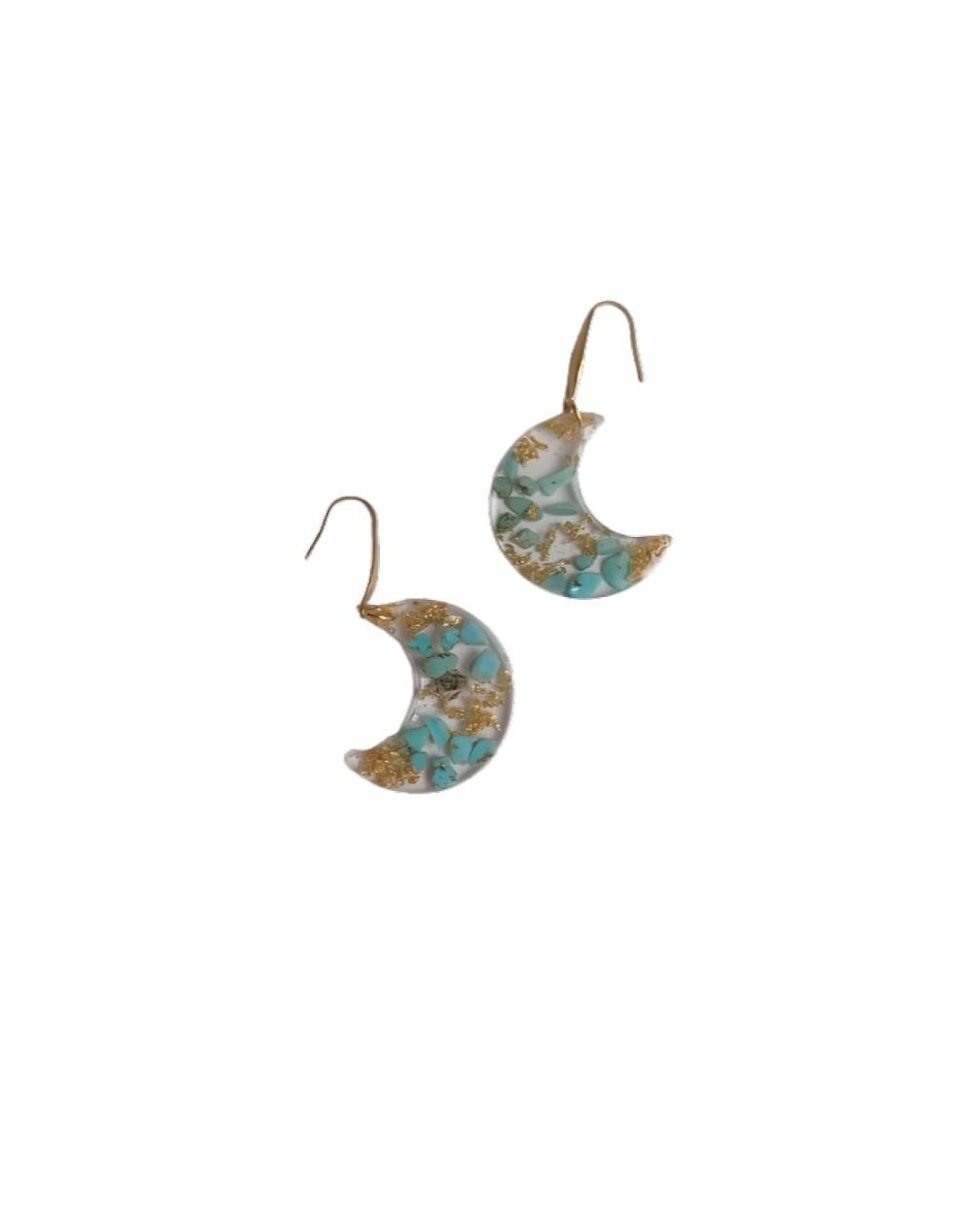 Aretes de media luna piedra natural