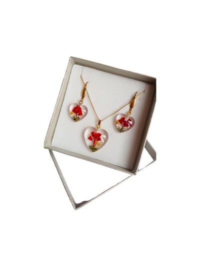 Juego de collar y aretes árbol vida florecer