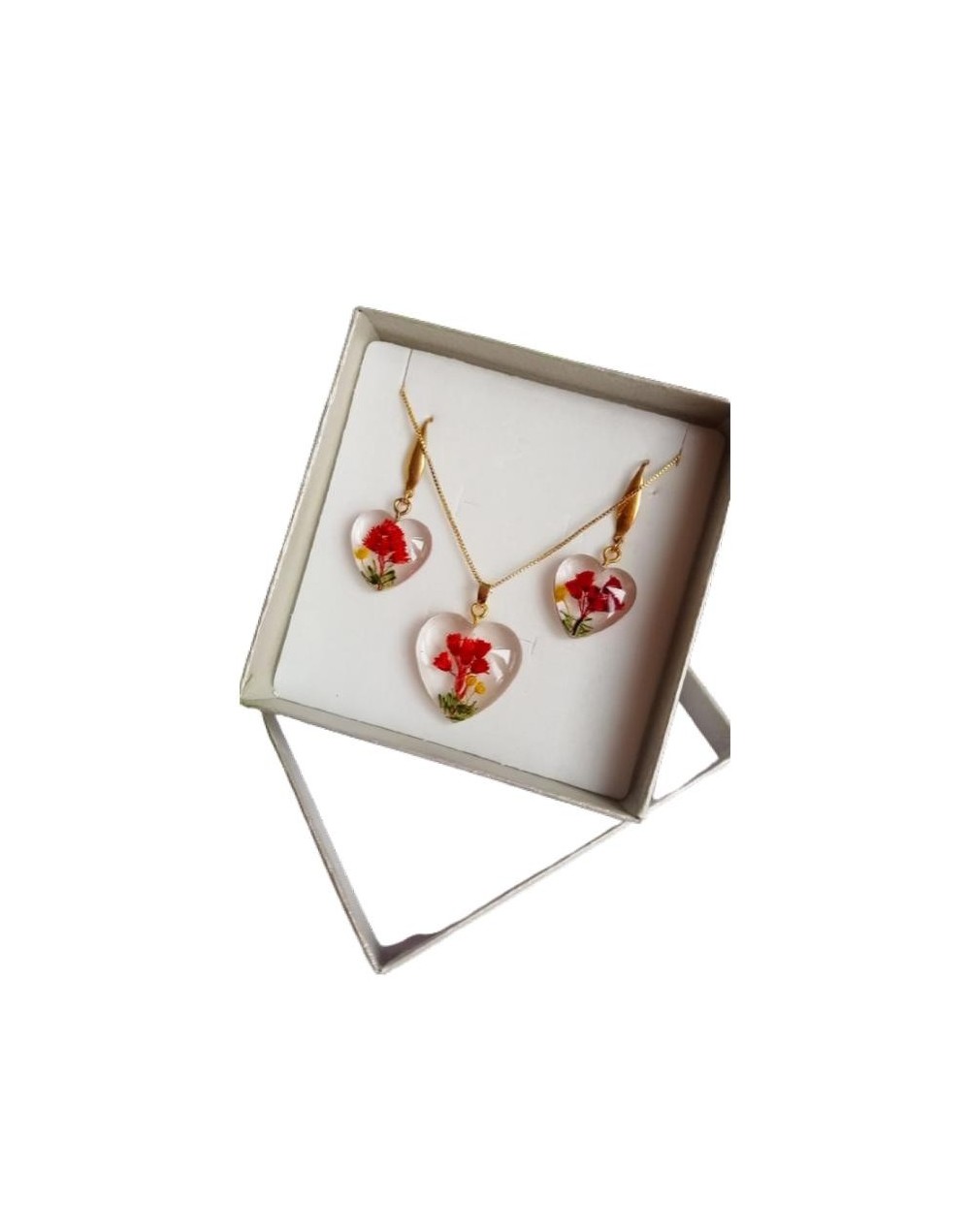 Juego de collar y aretes árbol vida florecer