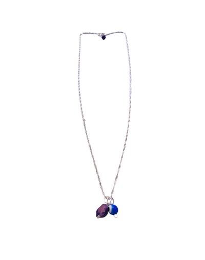 Collar en plata amatista y ojo turco