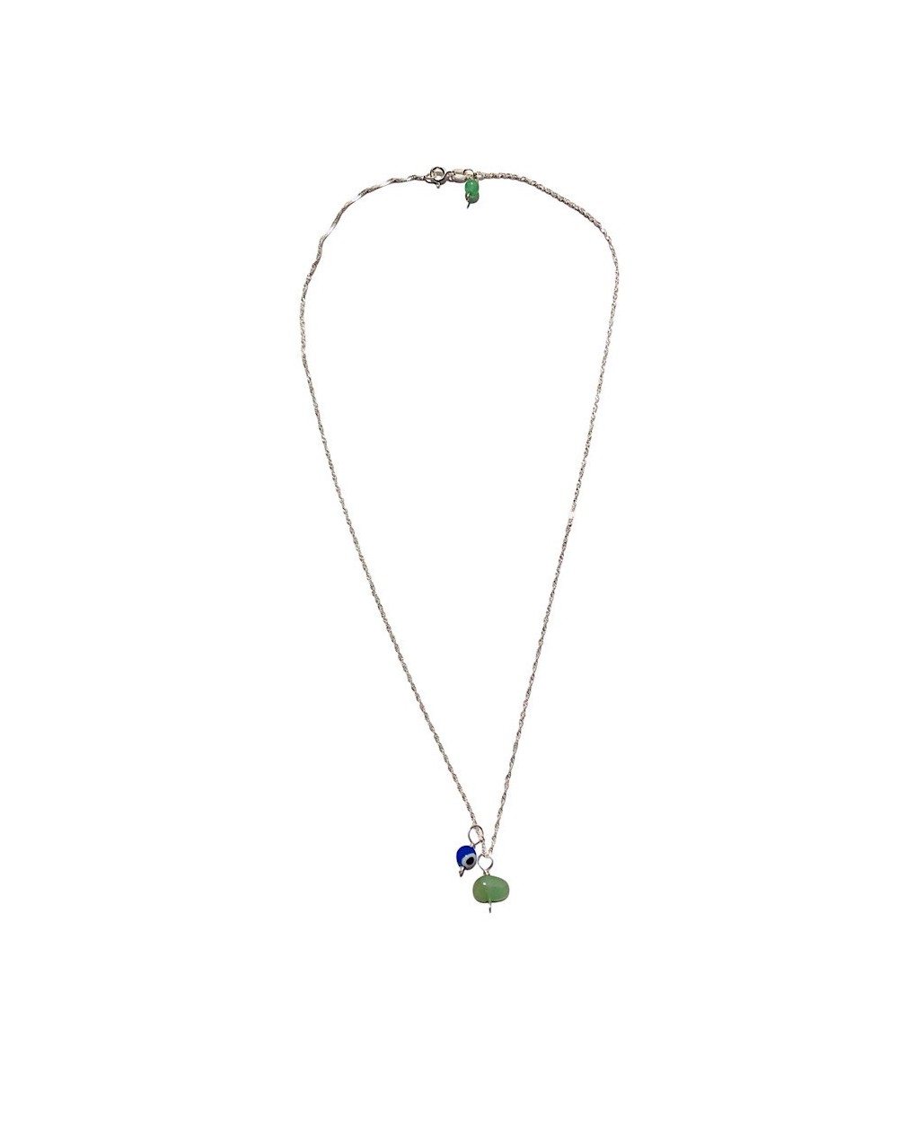 Collar en plata jade y ojo turco