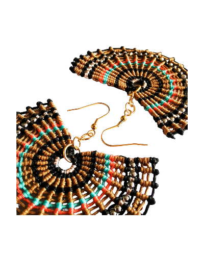 Aretes abanico macramé