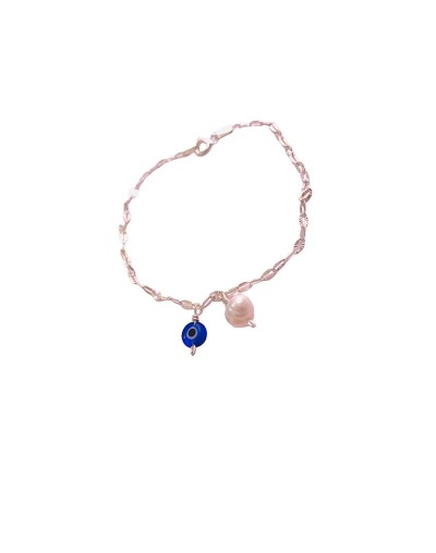 Brazalete cuarzo rosa en plata