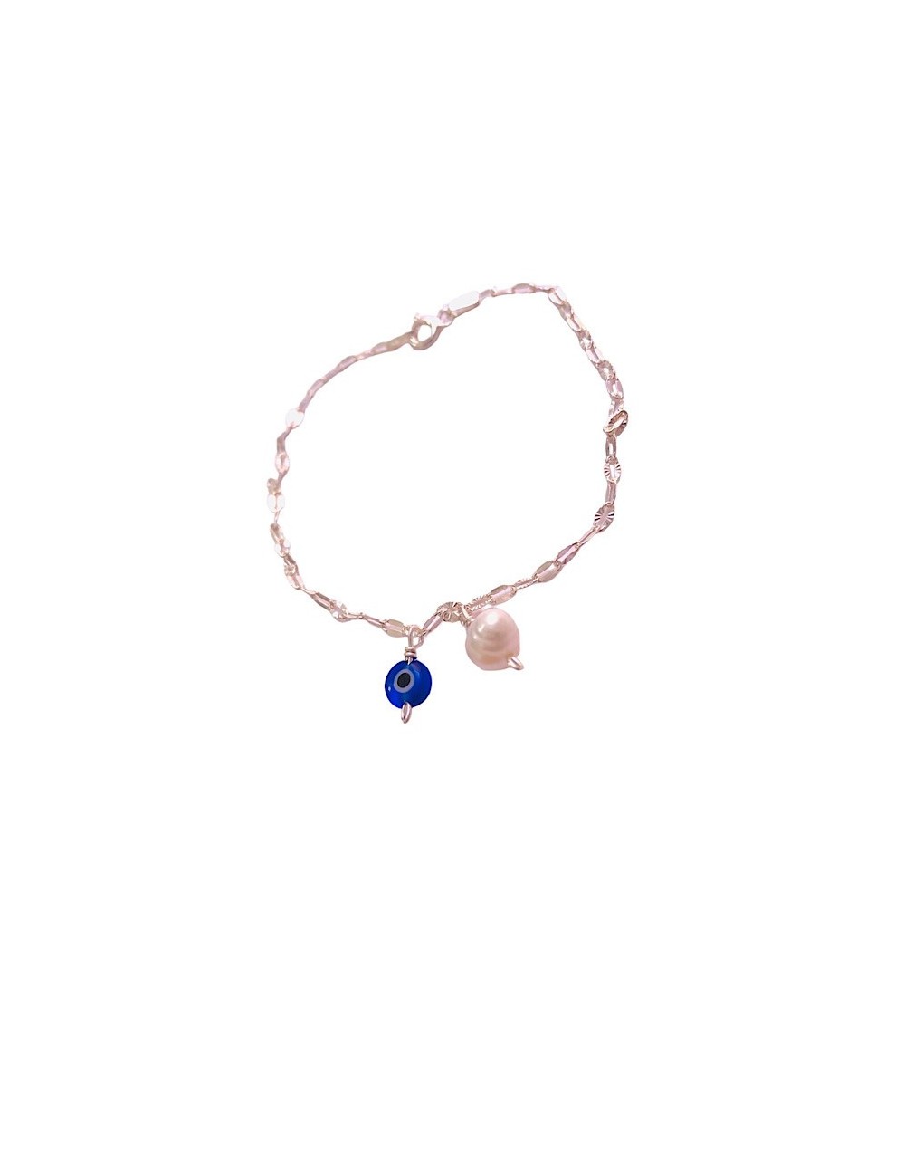 Brazalete cuarzo rosa en plata