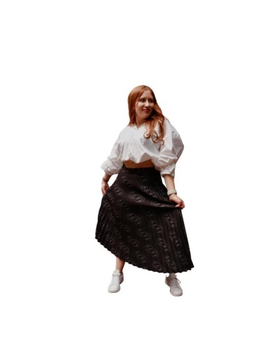 Falda plisada midi camille black