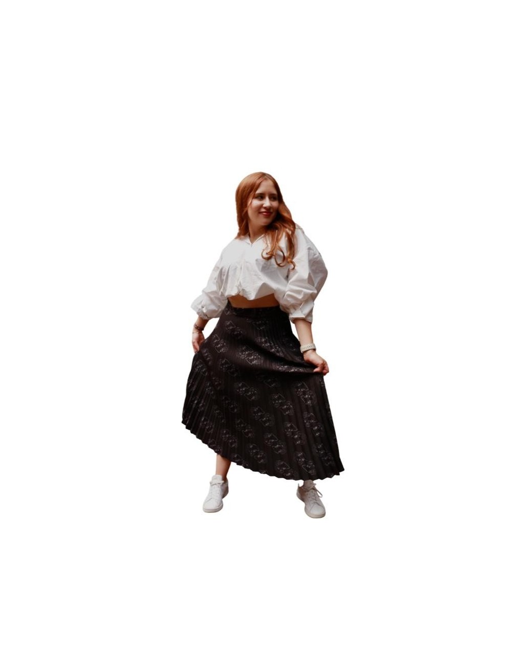 Falda plisada midi camille black