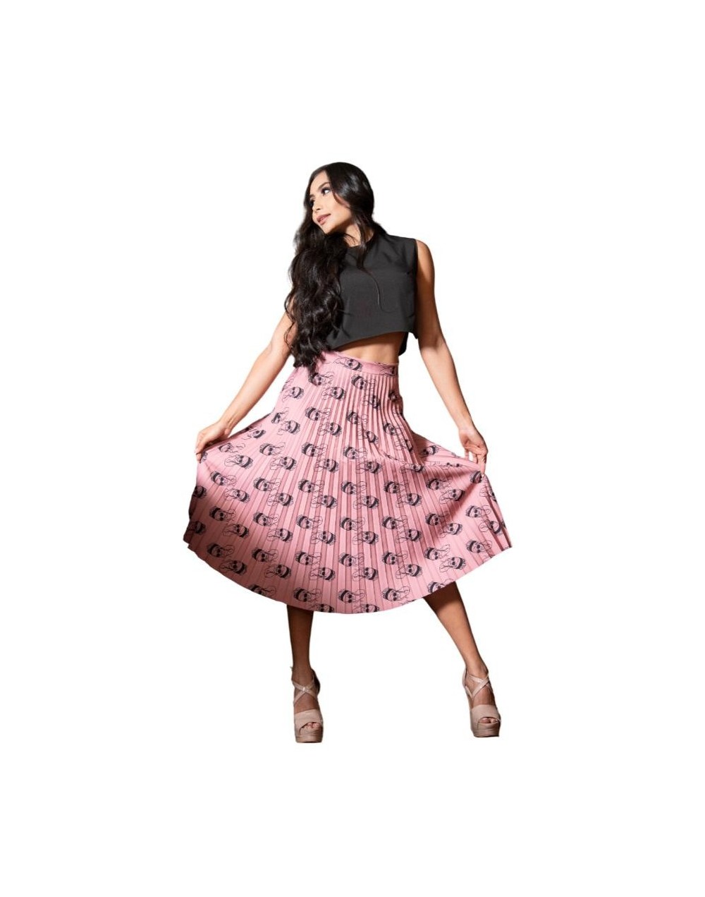 Falda plisada midi queen elizabeth