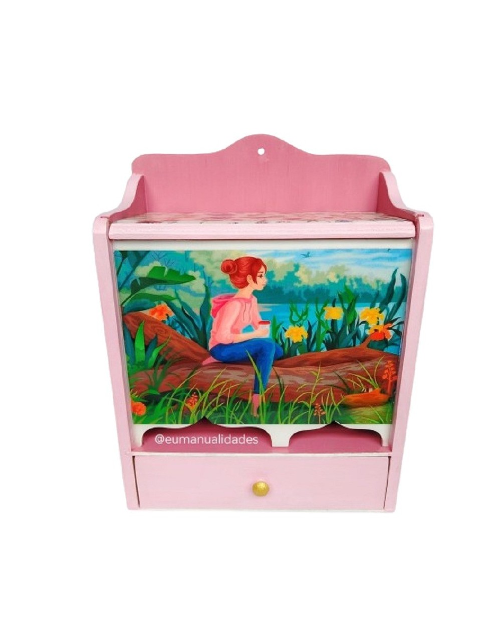 Dispensador mujer en el parque