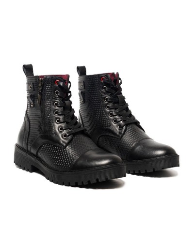 Botines en cuero para mujer outlet shop vicenzo rombos negro