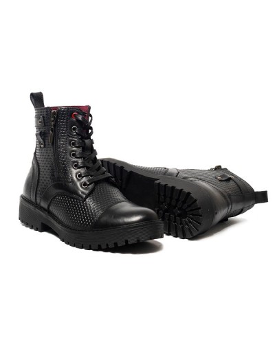 Botines en cuero para mujer outlet shop vicenzo rombos negro