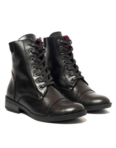 Botines en cuero para mujer outlet shop grace negro