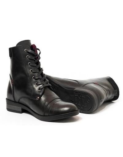 Botines en cuero para mujer outlet shop grace negro