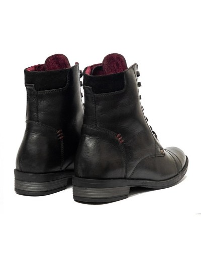 Botines en cuero para mujer outlet shop grace negro