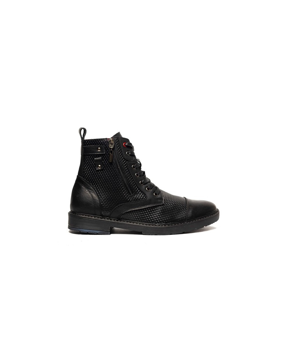 Botines en cuero para hombre outlet shop vicenzo rombos negro
