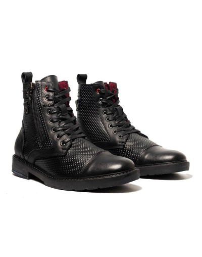 Botines en cuero para hombre outlet shop vicenzo rombos negro