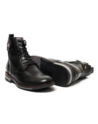 Botines en cuero para Hombre Outlet Shop DANTE Negro