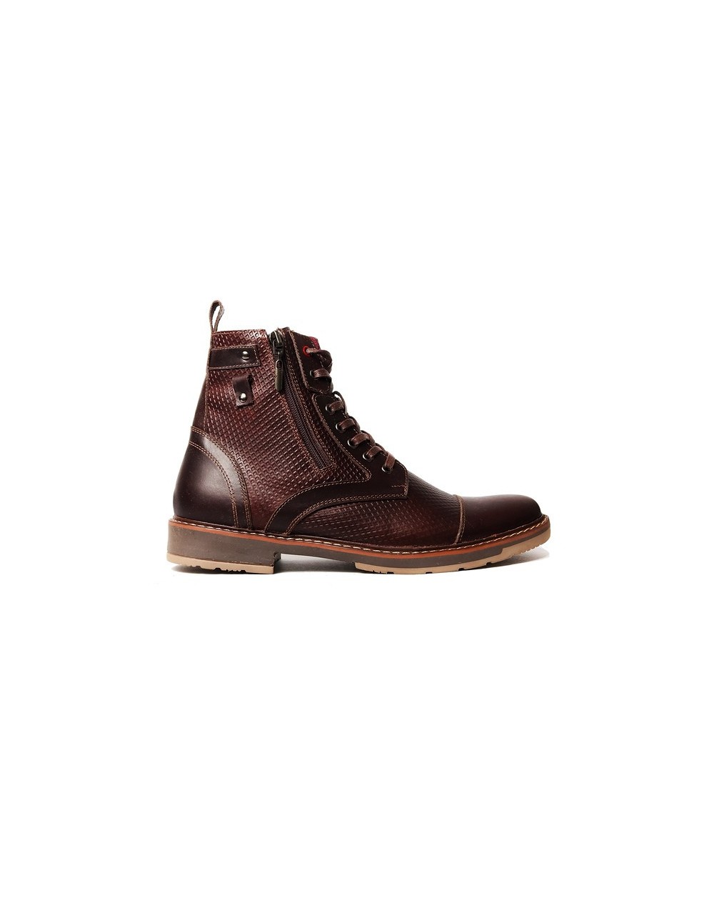 Botines en cuero para hombre outlet shop vicenzo rombos café