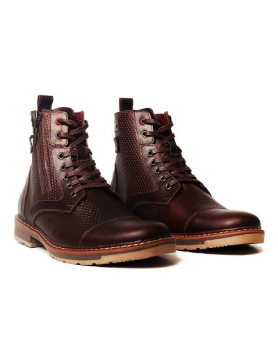 Botines en cuero para hombre outlet shop vicenzo rombos café