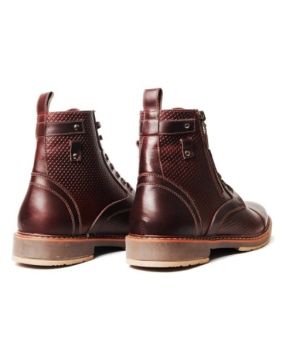 Botines en cuero para hombre outlet shop vicenzo rombos café