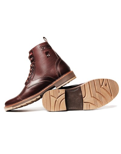 Botines en cuero para hombre outlet shop vicenzo rombos café