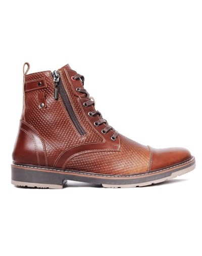 Botines en cuero para hombre outlet shop vicenzo rombos miel