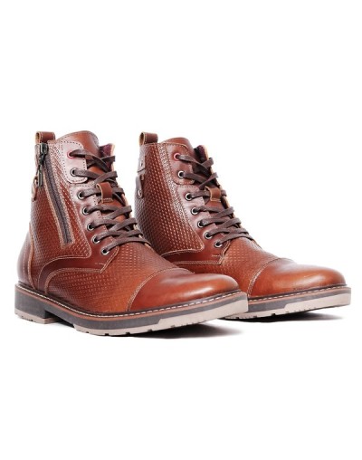 Botines en cuero para hombre outlet shop vicenzo rombos miel