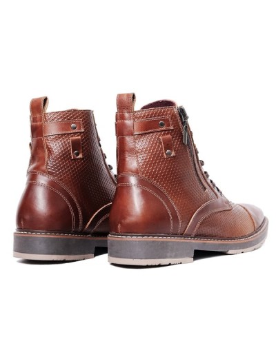 Botines en cuero para hombre outlet shop vicenzo rombos miel
