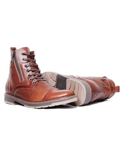 Botines en cuero para hombre outlet shop vicenzo rombos miel