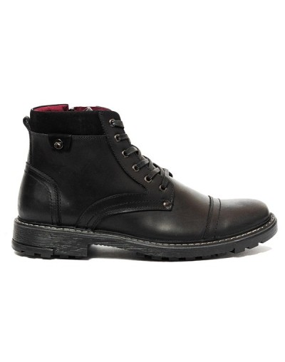 Botines en cuero para hombre outlet shop fazio negro