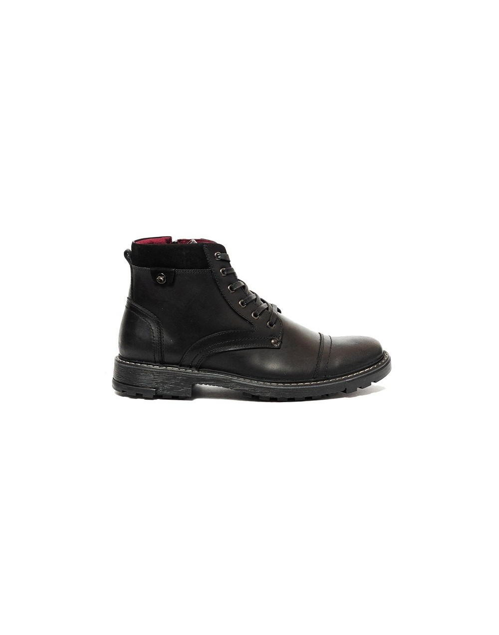 Botines en cuero para hombre outlet shop fazio negro