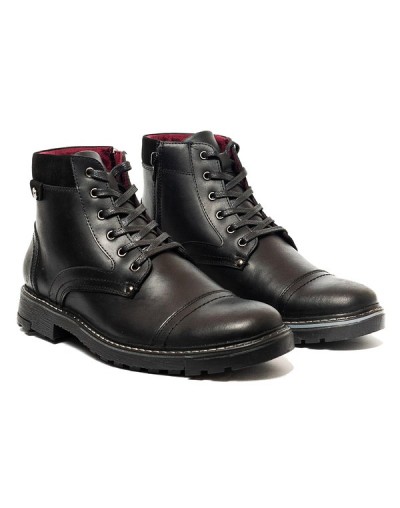 Botines en cuero para hombre outlet shop fazio negro