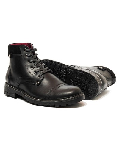 Botines en cuero para hombre outlet shop fazio negro