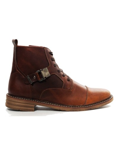 Botines en cuero para Hombre Outlet Shop VICENT Hebillas Miel