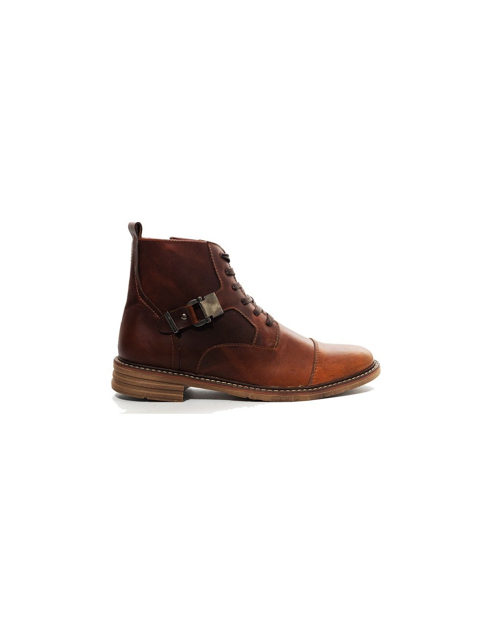 Botines en cuero para Hombre Outlet Shop VICENT Hebillas Miel