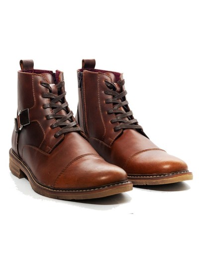 Botines en cuero para Hombre Outlet Shop VICENT Hebillas Miel