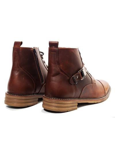 Botines en cuero para Hombre Outlet Shop VICENT Hebillas Miel