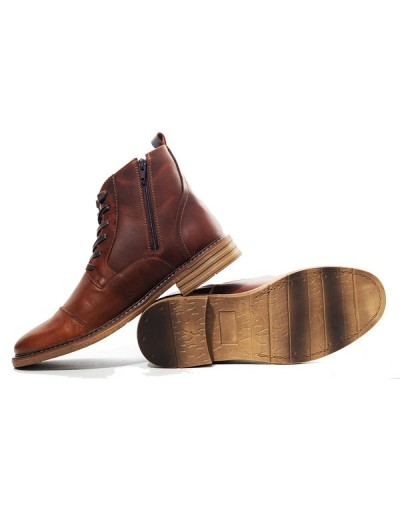 Botines en cuero para Hombre Outlet Shop VICENT Hebillas Miel