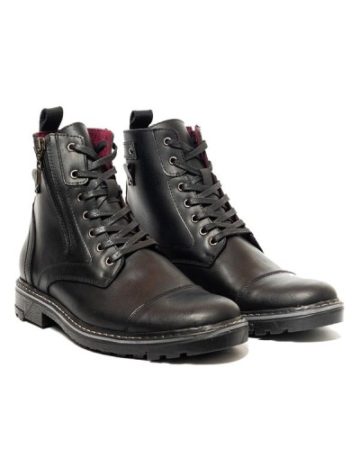 Botines en cuero para hombre outlet shop vicenzo negro