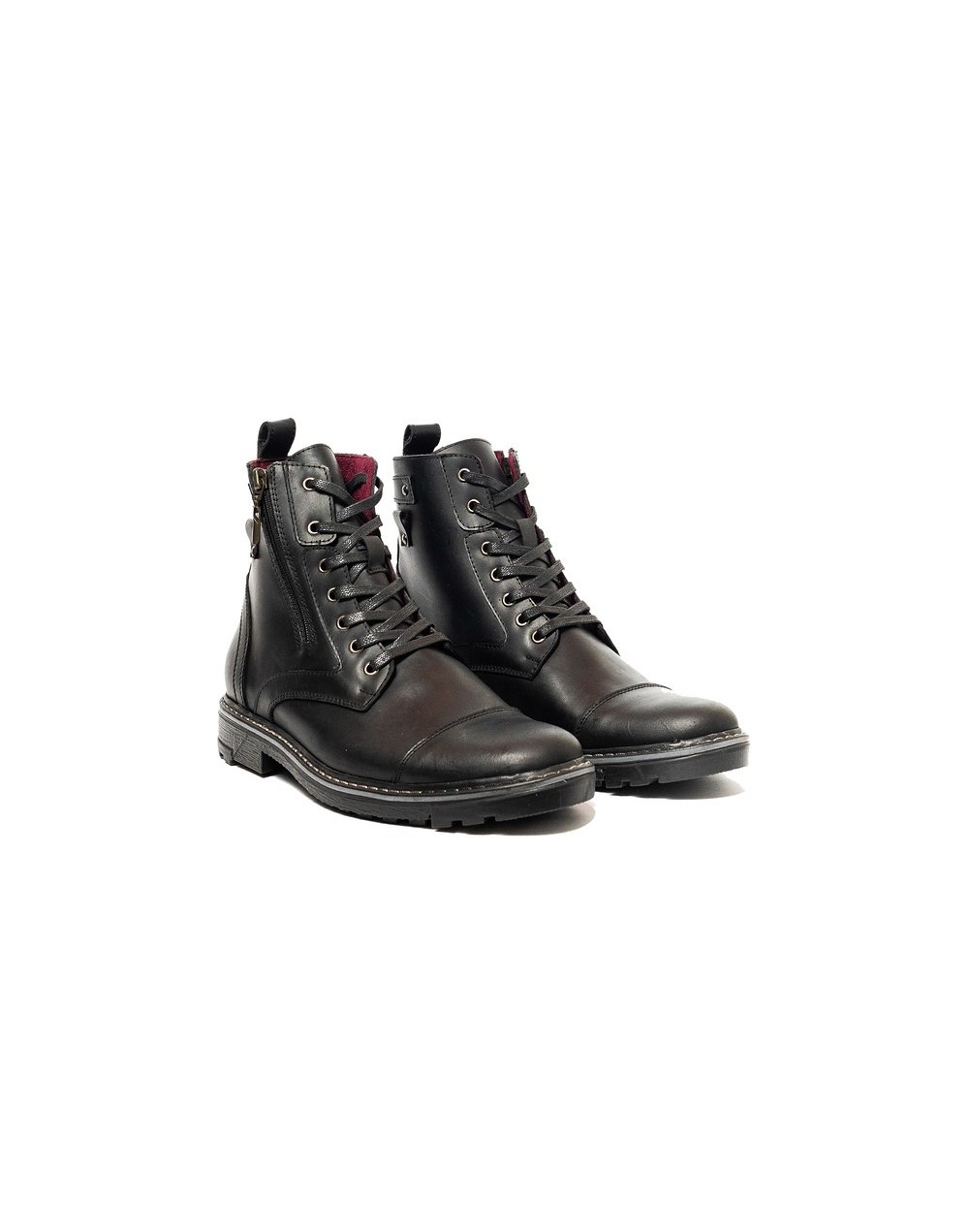 Botines en cuero para hombre outlet shop vicenzo negro