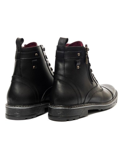 Botines en cuero para hombre outlet shop vicenzo negro