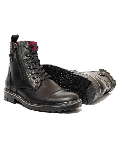 Botines en cuero para hombre outlet shop vicenzo negro