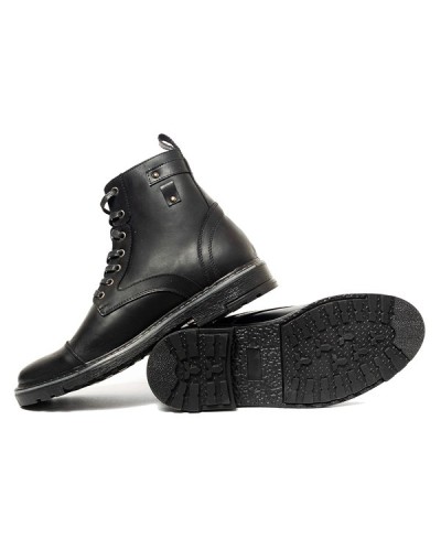 Botines en cuero para hombre outlet shop vicenzo negro