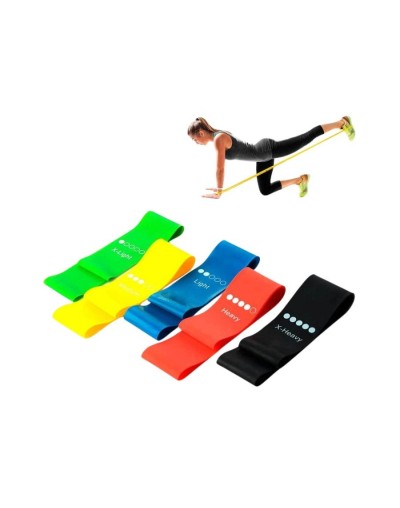 Kit bandas elásticas para pilates yoga x 5 und