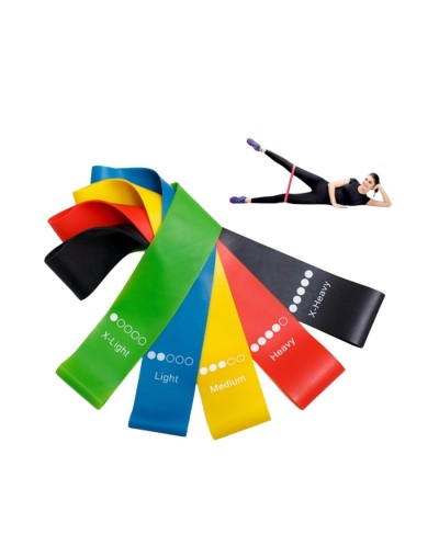 Kit bandas elásticas para pilates yoga x 5 und