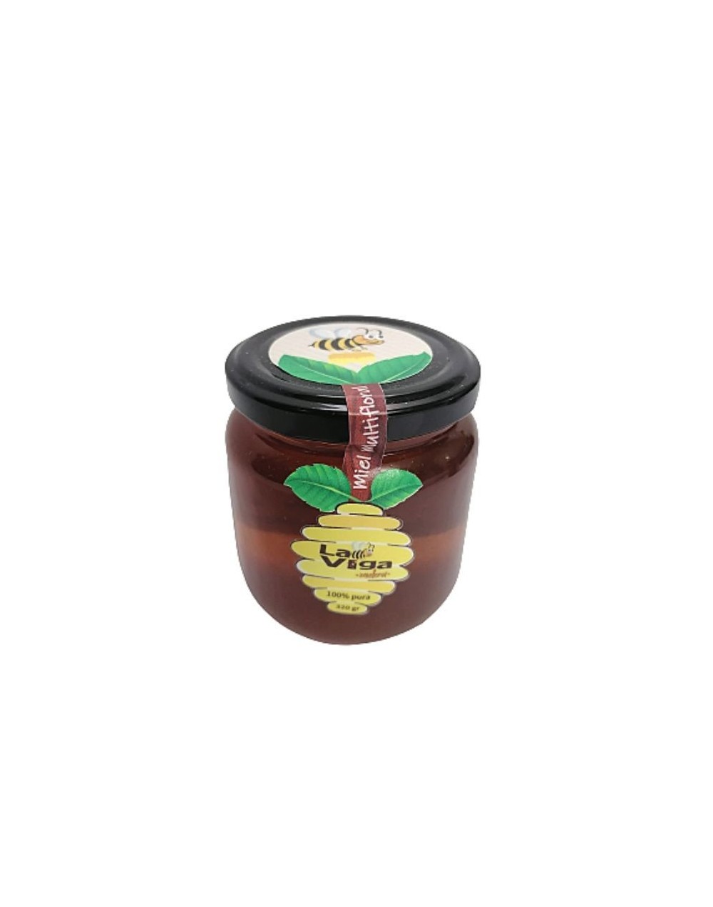 Miel de abejas multifloral. Frasco de 320 gramos.