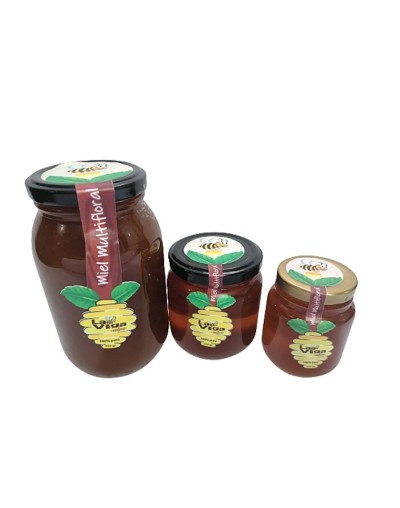 Miel de abejas multifloral. Frasco de 700 gramos.