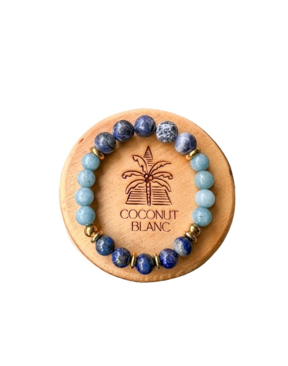 Pulsera de piedras naturales con lapislázuli, sodalita y ágata.
